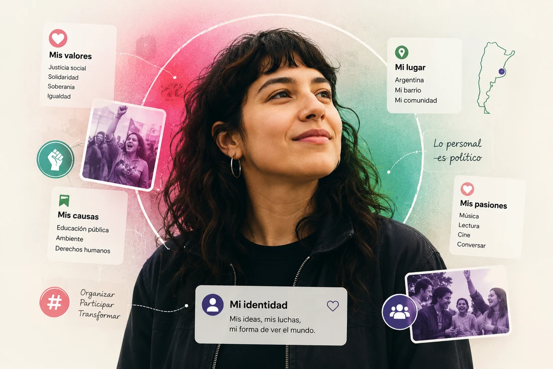 Vista de un perfil con intereses e identidad compartida